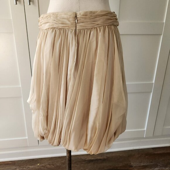 Ralph Lauren Black Label Gold Silk Clairy Balloon Bubble Skirt Mini Sz 12 VTG - Picture 5 of 14
